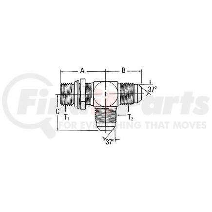 203005-20-20S by WEATHERHEAD - Aeroquip Adapter - Run Tee Uno X JIC M