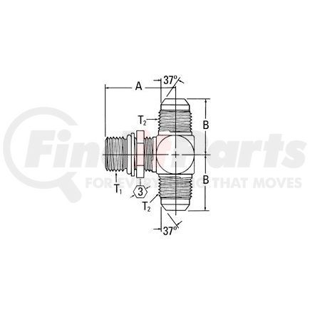 203003-10-10S by WEATHERHEAD - Aeroquip Adapter - Adaptor MJ x MJ x MB Tee