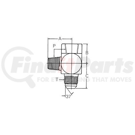 203006-4-6S by WEATHERHEAD - Aeroquip Adapter - Adaptor FP x MJ x MP Tee