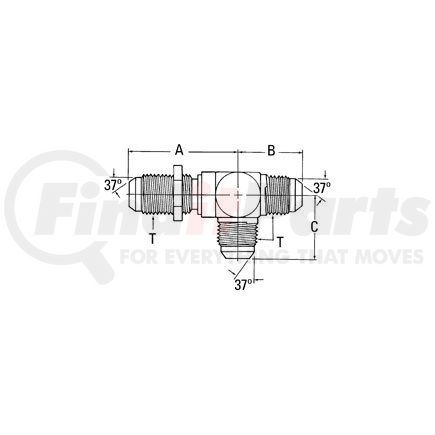 203008-8-8S by WEATHERHEAD - Aeroquip Adapter - JIC Bulkhead Run Tee