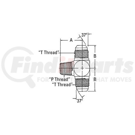 2030-2-4S by WEATHERHEAD - Aeroquip Adapter - Adaptor MJ x MJ x MP Tee