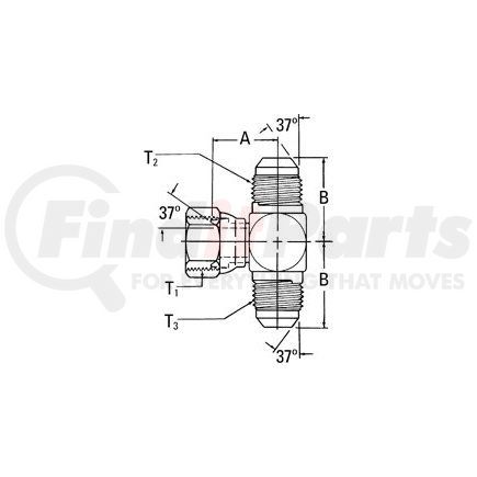 203101-4-4S by WEATHERHEAD - Adapter - JIC Tee M/M/F