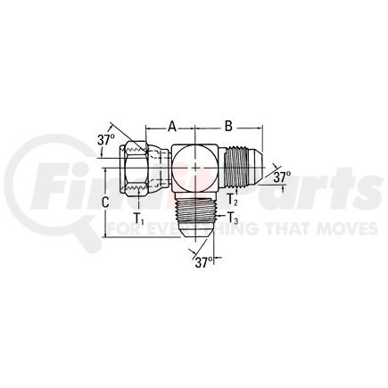 203102-20-20S by WEATHERHEAD - Adapter - Adaptor FJ x MJ x MJ Tee