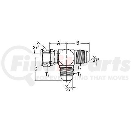 203102-10-10S by WEATHERHEAD - Adapter - JIC Tee M/F/M