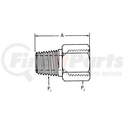 2040-8-12S by WEATHERHEAD - Adapter - Adaptor MP x FP BUSH