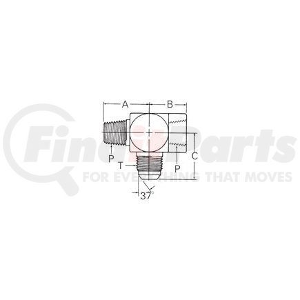 203301-8-10S by WEATHERHEAD - Aeroquip Adapter - Adaptor MJ x MJ x FP Tee