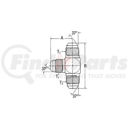 2033-12-12-16S by WEATHERHEAD - Aeroquip Adapter - JIC Tee M/M/M