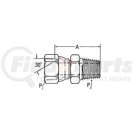 2045-24-24S by WEATHERHEAD - Aeroquip Adapter - Adaptor NPSM x MP