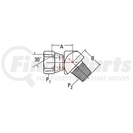 2049-6-6S by WEATHERHEAD - Aeroquip Adapter - Adaptor NPSM x MP 45 ELB