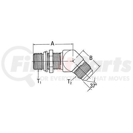 2061-10-12S by WEATHERHEAD - Aeroquip Adapter - 45 DEG/COM UNO/JIC M/M