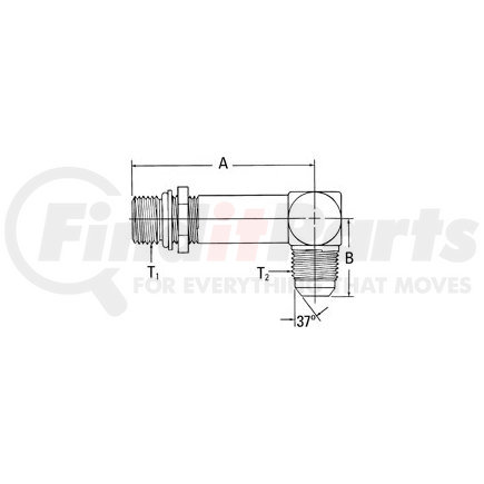 206209-6-6S by WEATHERHEAD - Aeroquip Adapter - Adaptor MB x MJ 90 LG ELB