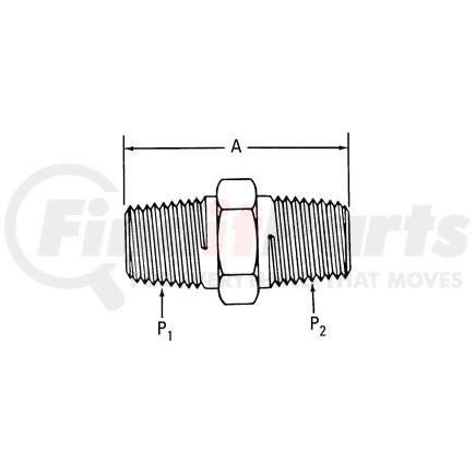 2083-4-4S by WEATHERHEAD - Adapter - NPT M/M Nipple