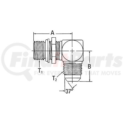 2062-14-16S by WEATHERHEAD - Aeroquip Adapter - Adaptor MB x MJ 90 ELB