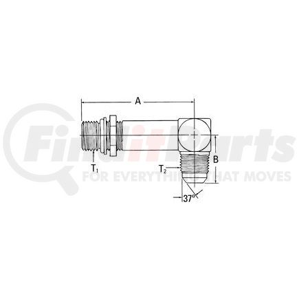 206209-8-8S by WEATHERHEAD - Aeroquip Adapter - Adaptor MB x MJ 90 LG ELB