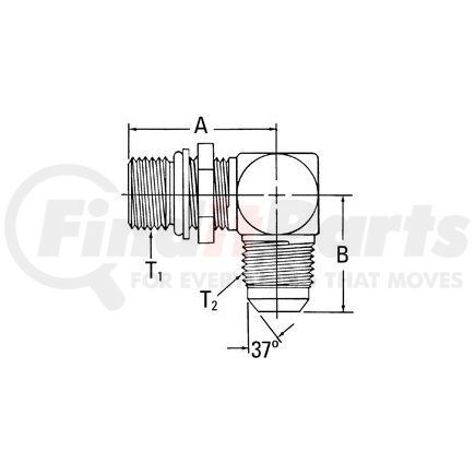 2062-5-5S by WEATHERHEAD - Adapter - UNO-Ring/JIC 90 Degree ADPT