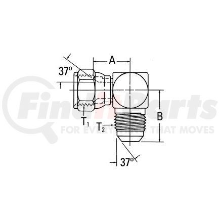 2071-10-10S by WEATHERHEAD - Adapter - 90M/F JIC Adaptor