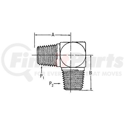 2085-4-4S by WEATHERHEAD - Adapter - Adaptor MP x MP 90 Elbow