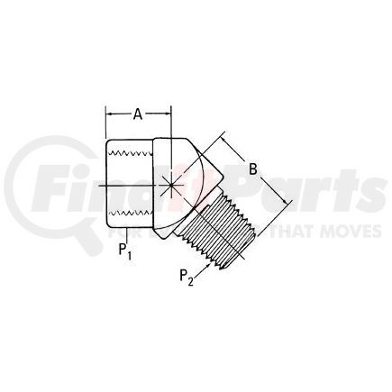 2088-12-12S by WEATHERHEAD - Adapter - Adaptor FP x MP 45 Elbow