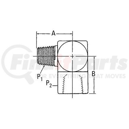 2089-12-8S by WEATHERHEAD - Aeroquip Adapter - Adaptor MP x FP 90 Elbow