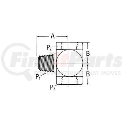 2091-2-2S by WEATHERHEAD - Aeroquip Adapter - Adaptor FP x FP x MP Tee