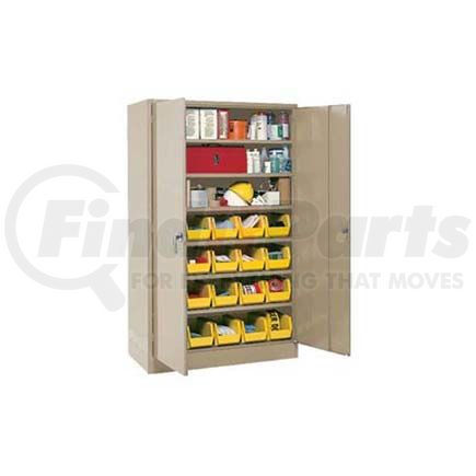 500141 by GLOBAL INDUSTRIAL - Global Industrial&#153; Locking Storage Cabinet 48x24x78, 24 YL Stacking Bins, 6 Shelves Unassembled