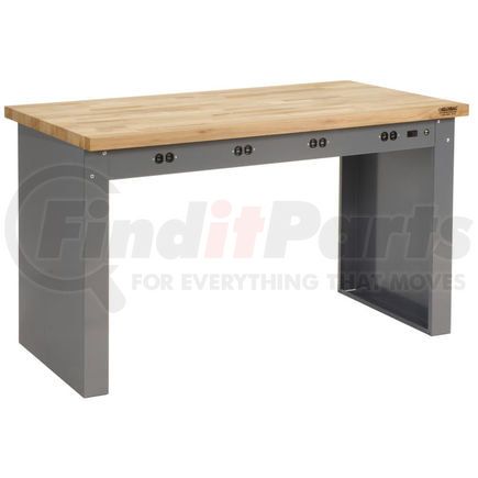 778476 by GLOBAL INDUSTRIAL - Global Industrial&#153; 60"W x 30"D Panel Leg Workbench - Power Apron & Maple Square Edge Top