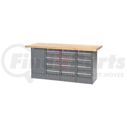 253768 by GLOBAL INDUSTRIAL - Global Industrial&#153; 72"W x 24"D Maple Top 12 Drawer/1 Cabinet Workbench