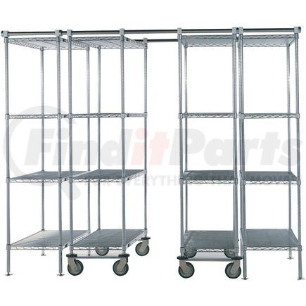 795980 by GLOBAL INDUSTRIAL - Space-Trac 4 Unit Storage Shelving Chrome 36"W x 24"D x 74"H - 12 ft.