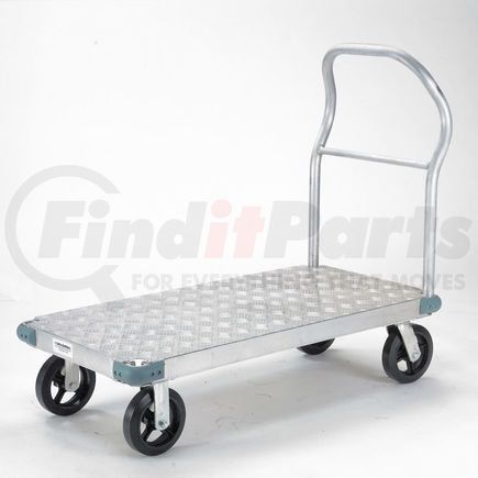 241593 by GLOBAL INDUSTRIAL - Global Industrial&#153; Aluminum Diamond Deck Platform Truck 56x42 2400 Lb. Cap. 8" Rubber Casters