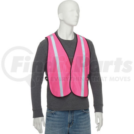 PS1PKNB by GLOBAL INDUSTRIAL - Global Industrial&#8482; Hi-Vis Safety Vest, 1¿ Reflective Strip, Polyester, Pink, One Size