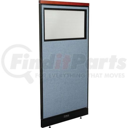 694719WEBL by GLOBAL INDUSTRIAL - Interion&#174; Deluxe Electric Office Partition Panel with Partial Window, 36-1/4"W x 77-1/2"H, Blue