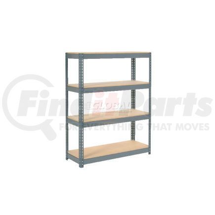 601882 by GLOBAL INDUSTRIAL - Global Industrial&#153; Extra Heavy Duty Shelving 48"W x 18"D x 60"H With 4 Shelves, Wood Deck, Gry