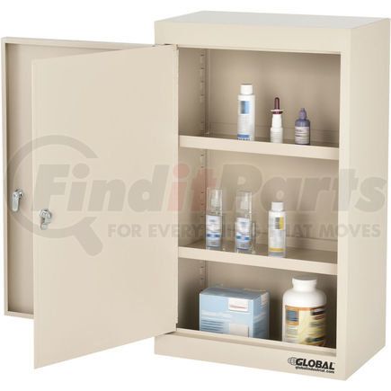 436953 by GLOBAL INDUSTRIAL - Global Industrial&#153; Large Narcotics Cabinet, Double Door/Double Lock, 18"W x 10"D x 30"H, Beige
