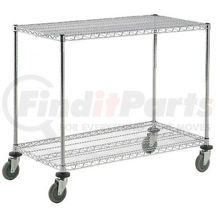 188685 by GLOBAL INDUSTRIAL - Nexel&#174; Adjustable Chrome Wire Shelf Cart 60x24 2 Shelves 800 Lb. Capacity