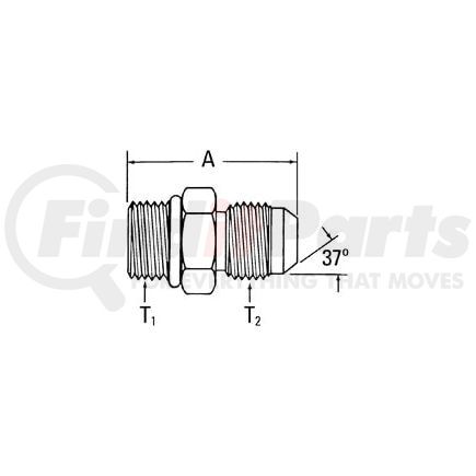 202702-4-6S by AEROQUIP - Adapter - SAE O-Ring X JIC 202702