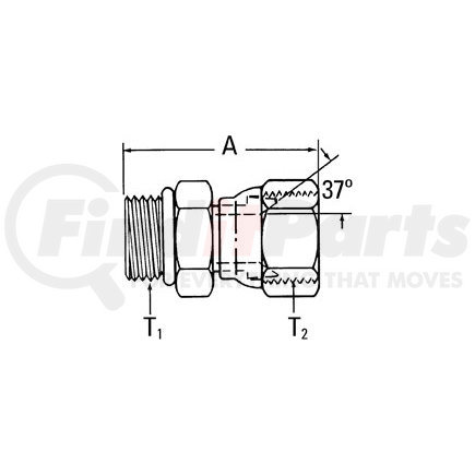 2266-12-12S by AEROQUIP - Adapter - UNO-Ring X JIC Female STR