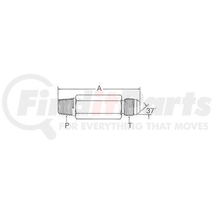 202114-2-4S by WEATHERHEAD - Aeroquip Adapter - Adaptor MP x MJ XLong