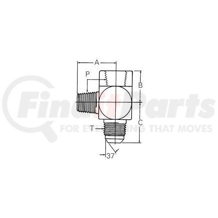 203006-12-12S by WEATHERHEAD - Aeroquip Adapter - Adaptor FJ X MJ X MP Tee