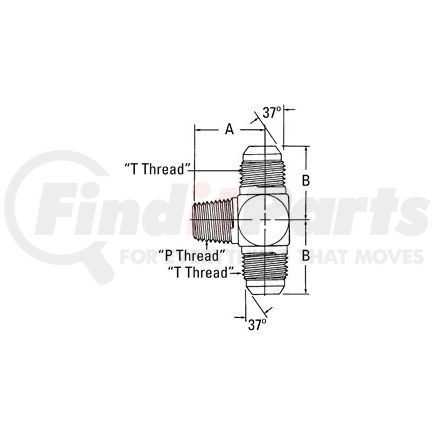 2030-8-6S by WEATHERHEAD - Aeroquip Adapter - Adaptor MJ x MP x MJ Tee