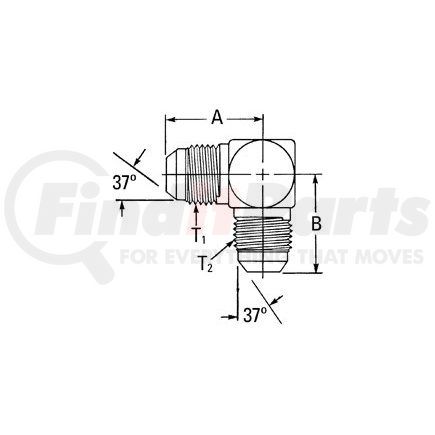 2039-24-24S by WEATHERHEAD - Aeroquip Adapter - Adaptor MJ x MJ 90 Elbow