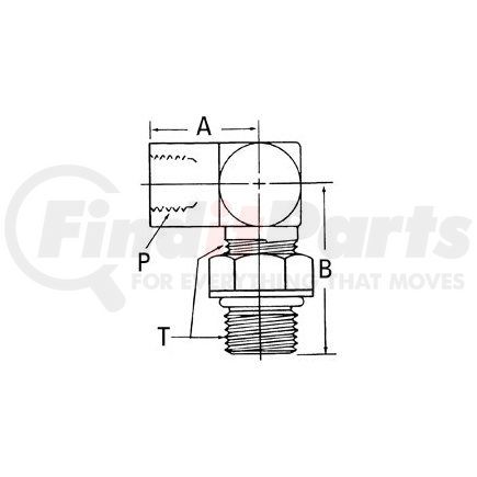 206801-8-8S by WEATHERHEAD - Aeroquip Adapter - Adaptor FP X MB 90 LG ELB