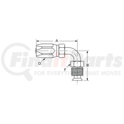 21305N-E05 by WEATHERHEAD - Eaton Weatherhead 213 N series Field Attachable Hose Fittings Inverted Male Swivel 90 Elbow