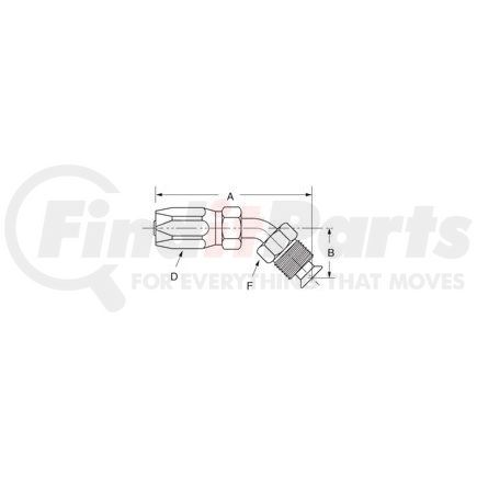 21305N-E45 by WEATHERHEAD - Eaton Weatherhead 213 N series Field Attachable Hose Fittings Inverted Male Swivel 45 Elbow