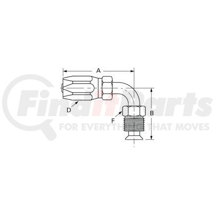 21308N-E08 by WEATHERHEAD - Eaton Weatherhead 213 N series Field Attachable Hose Fittings Inverted Male Swivel 90 Elbow