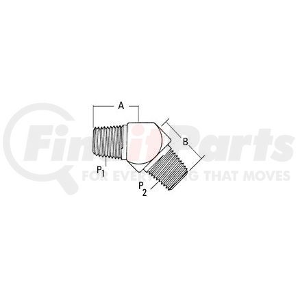 2247-16-16S by WEATHERHEAD - Aeroquip Adapter - ADAP MP X MP NPTF 45 DEG