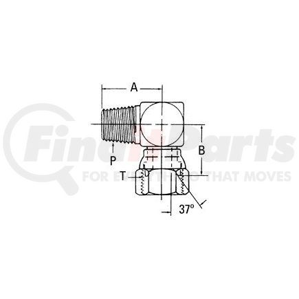 2250-8-8S by WEATHERHEAD - Aeroquip Adapter - Adaptor MP x FJ 90 ELB