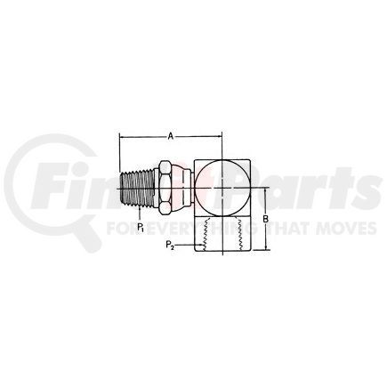 2252-12-12S by WEATHERHEAD - Aeroquip Adapter - Adaptor PS x FP 90 ELB