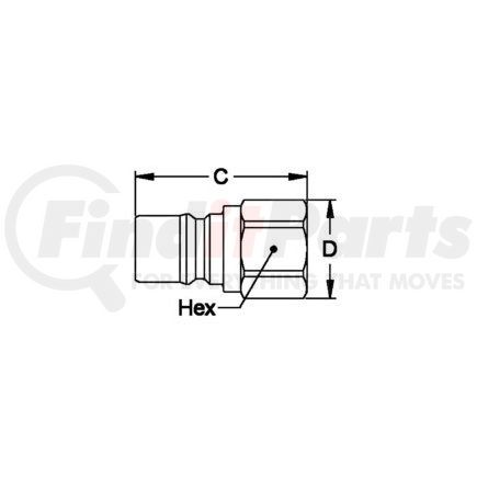 100508 by WEATHERHEAD - Hansen and Gromelle Quick Disconnect Coupling - 1/2inF.P.T. Brass Plug