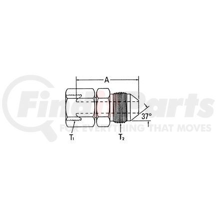 15.164-16-12 by WEATHERHEAD - Flare Fitting - SAE 37 degree, M24 x 1.5 thread