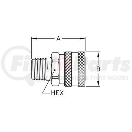 1S10 by WEATHERHEAD - Hansen and Gromelle Quick Disconnect Coupling - 1/8inM.P.T. Male Thread Female Half